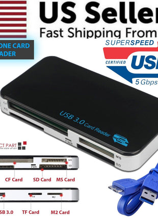 USB 3.0 Memory Card Reader Adapter 5GBPS Fit For CF/TF/SD/Micro Puce Gaia