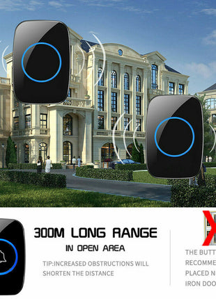 Wireless Doorbell Chime Waterproof Plugin Receiver Adjustable Volume Puce Gaia