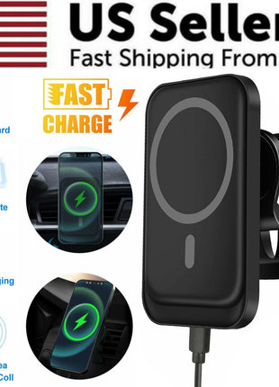 Magnetic Wireless Charger Car Mount Holder For iPhone 12 13 14 Pro Max Puce Gaia