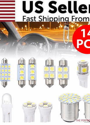 14Pcs T10 36mm LED Interior Car Accessories Kit Map Dome License Plate Puce Gaia
