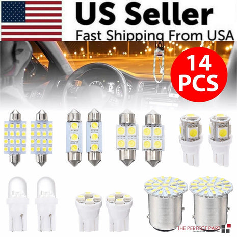 14Pcs T10 36mm LED Interior Car Accessories Kit Map Dome License Plate Puce Gaia