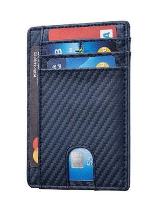 Mens Leather Slim Wallet Credit Card Holder RFID Blocking Pocket ID Puce Gaia