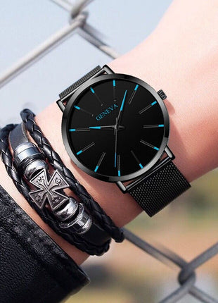 Waterproof Men's Watch Stainless Steel Quartz Luminous Classic Watches Puce Gaia