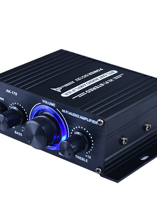 400W 12V 2 Channel Powerful Stereo Audio Power Amplifier HiFi Bass Amp Puce Gaia