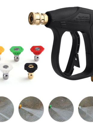 1/4" High Pressure Washer Gun 4000 PSI Car Wash Foam Spray Short Wand Puce Gaia