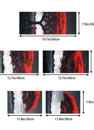 5Pcs Canvas Print Paintings Landscape Pictures Wall Art Modern Living Puce Gaia