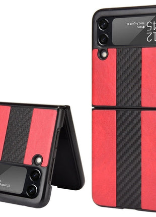 For Samsung Galaxy Z Flip 3 5G Slim Folding Leather Shockproof Phone Puce Gaia