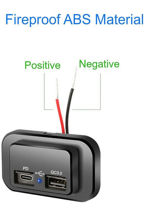 12-24V 4.8A Dual USB PD QC3.0 Car Boat RV Fast Charger Socket LED Puce Gaia