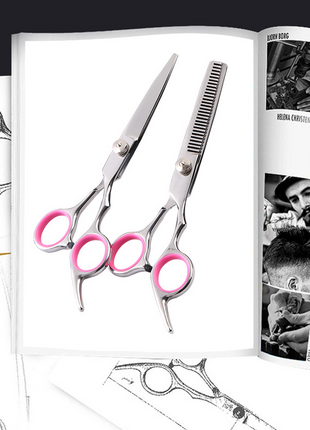 Pet Dog Grooming Scissors Stainless Straight Curved Thinning Shears Puce Gaia
