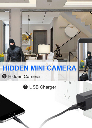 Mini Hidden Camera Home Security Nanny Cam Full HD 1080P DVR Night Puce Gaia