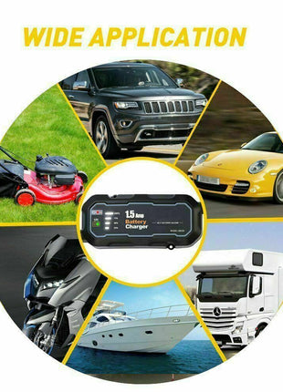 1500mAh Automatic Smart Battery Charger 12V Portable Car Auto Trickle Puce Gaia