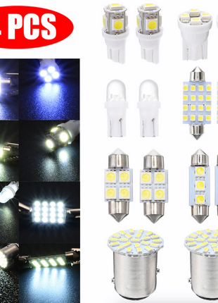 14Pcs T10 36mm LED Interior Car Accessories Kit Map Dome License Plate Puce Gaia