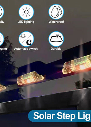 8 Pack New Solar Deck Lights Outdoor Waterproof LED Steps Lamps For Puce Gaia