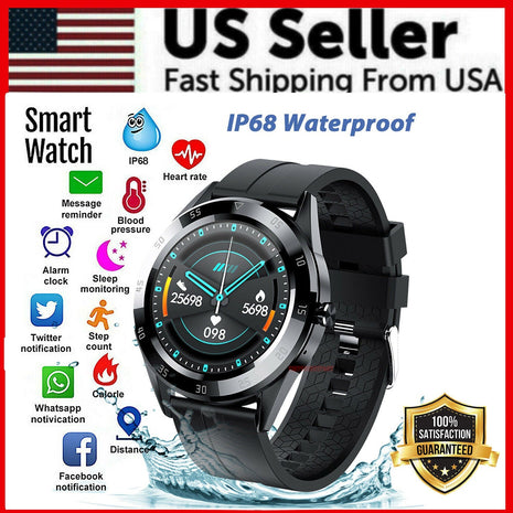 Waterproof Bluetooth Smart Watch Phone Mate Heart Rate Tracker For iOS Puce Gaia