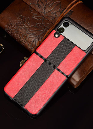 For Samsung Galaxy Z Flip 3 5G Slim Folding Leather Shockproof Phone Puce Gaia