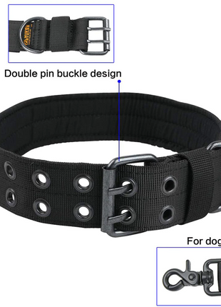 2" Wide Tactical Heavy Duty Nylon Large Dog Collar K9 Military With Puce Gaia