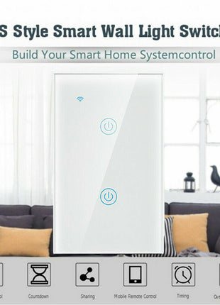 1/2/3/4 Gang WiFi Smart Wall Touch Light Switch Glass Panel For Puce Gaia