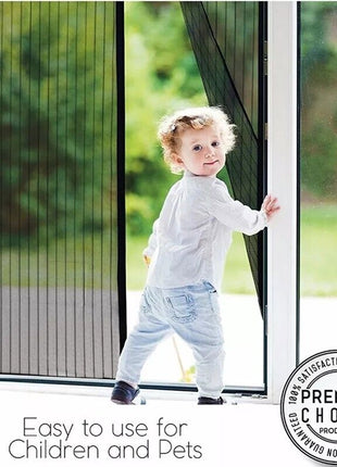Magnetic Screen Door Mesh Curtain Durable Heavy Duty Mosquito Net Bug Puce Gaia