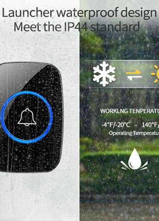Wireless Doorbell Chime Waterproof Plugin Receiver Adjustable Volume Puce Gaia