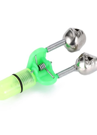 10/40 PC LED Night Fishing Bite Bait Alarm 2 Bells Light Rod Tip Clip Puce Gaia