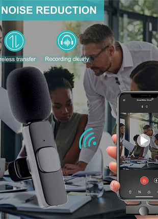 Lavalier Microphone Wireless Audio Video Recording Mini Mic For Puce Gaia