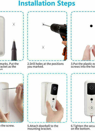 WiFi Ring Doorbell 1080P HD Security Camera Wireless Door Bell Camera Puce Gaia