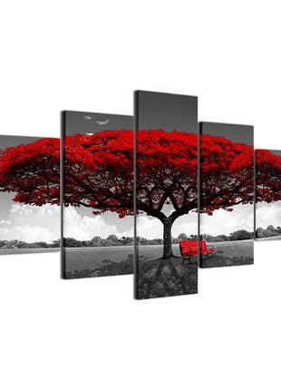 5Pcs Canvas Print Paintings Landscape Pictures Wall Art Modern Living Puce Gaia