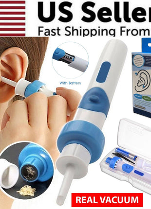 Safety Electric Cordless Vacuum Ear Cleaner Wax Remover Painless Puce Gaia