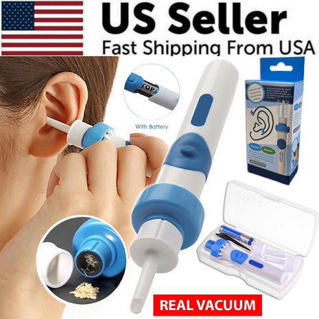 Safety Electric Cordless Vacuum Ear Cleaner Wax Remover Painless Puce Gaia