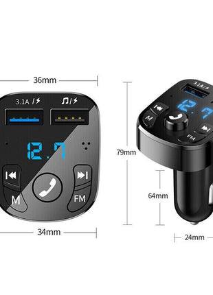 Wireless Car Bluetooth FM Transmitter MP3 Audio USB Charger Adapter Puce Gaia