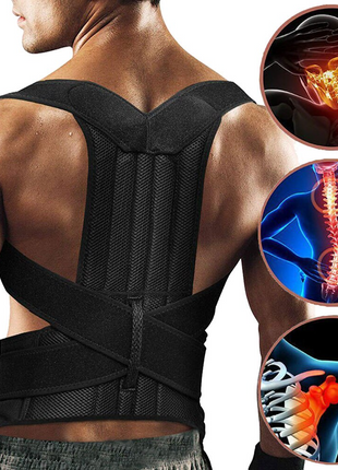 Adjustable Posture Corrector Low Back Support Shoulder Brace Belt For Puce Gaia