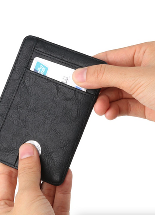 Mens Leather Slim Wallet Credit Card Holder RFID Blocking Pocket ID Puce Gaia