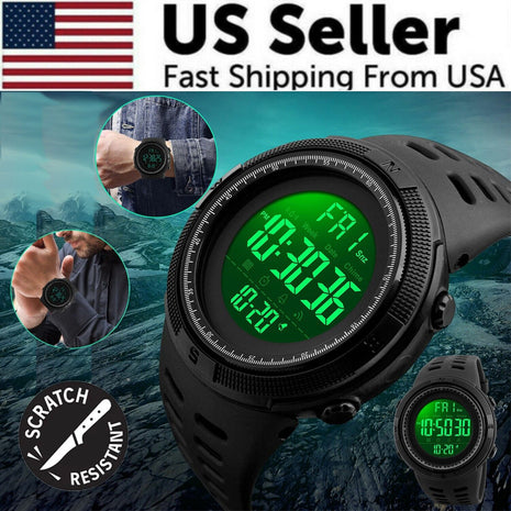 SKMEI Men's Digital Army Military Sport Quartz Analog Chrono Puce Gaia