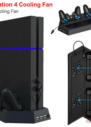 PS4 Cooling Station Vertical Stand 2 Controller Charging Dock For Puce Gaia