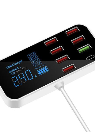 Multi USB 8-Port Fast Desktop Hub Wall Charger Charging Station Quick Puce Gaia
