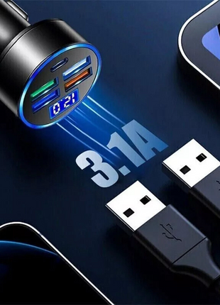 5 USB Port Super Fast Car Charger Adapter For iPhone Samsung Android Puce Gaia