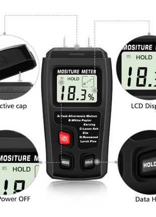 Digital LCD Wood Moisture Meter Detector Tester Wood Firewood Paper Puce Gaia