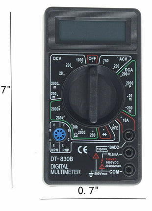 7 Fn Digital Multimeter AC DC Voltage Volt 10 Amp Current Resistance Puce Gaia