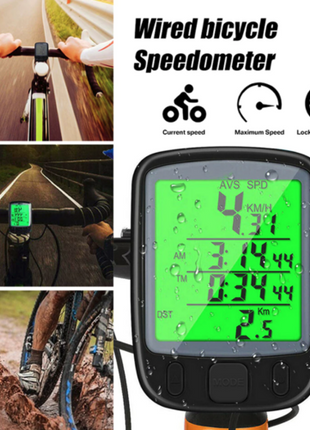 Bike Bicycle Speedometer Cycle Digital Odometer Computer Waterproof Puce Gaia