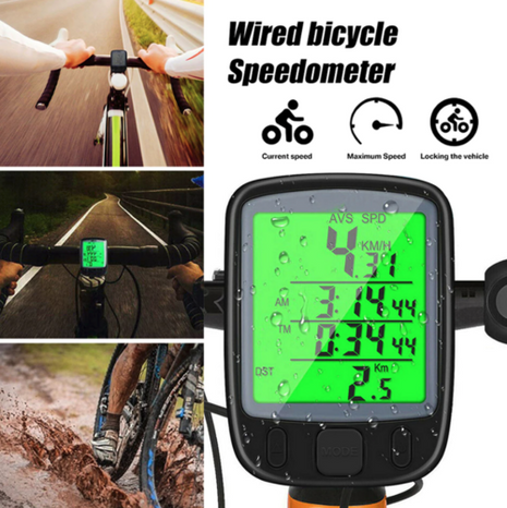 Bike Bicycle Speedometer Cycle Digital Odometer Computer Waterproof Puce Gaia