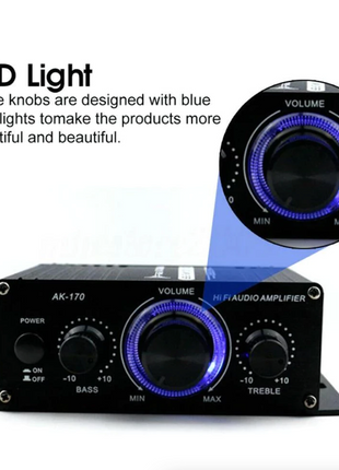 400W 12V 2 Channel Powerful Stereo Audio Power Amplifier HiFi Bass Amp Puce Gaia