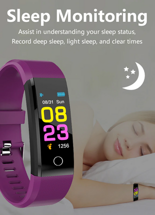 Fitness Smart Watch Activity Tracker Heart Rate For Women Men Oxygen Puce Gaia