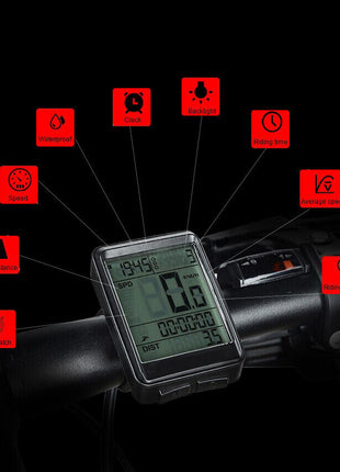 Bike Bicycle Speedometer Cycle Digital Odometer Computer Waterproof Puce Gaia