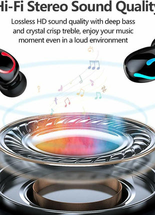 Bluetooth 5.1 Headset TWS Wireless Earphones Mini Earbuds Stereo Puce Gaia