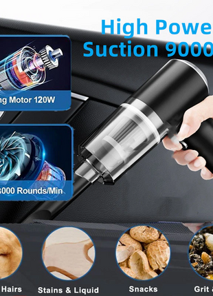 120W Cordless Handheld Vacuum Cleaner Small Mini Portable Car Auto Puce Gaia
