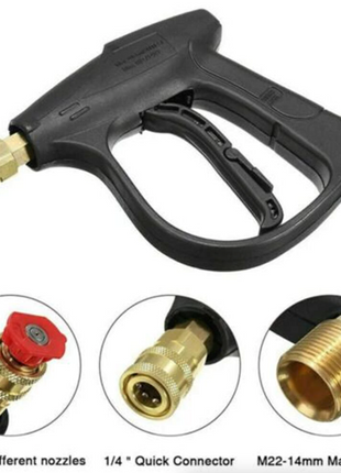 1/4" High Pressure Washer Gun 4000 PSI Car Wash Foam Spray Short Wand Puce Gaia