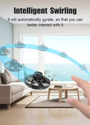 Flying Fidget Spinner Drone Ball UFO Stress Focus Hand Fun Toy LED Puce Gaia