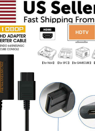 N64 To HDMI Converter Adapter HD Link Cable For Nintendo Gamecube Puce Gaia