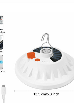 Rechargeable 60 LED Outdoor Camping Tent Light USB & Solar Lantern Puce Gaia