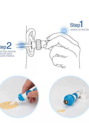 Safety Electric Cordless Vacuum Ear Cleaner Wax Remover Painless Puce Gaia